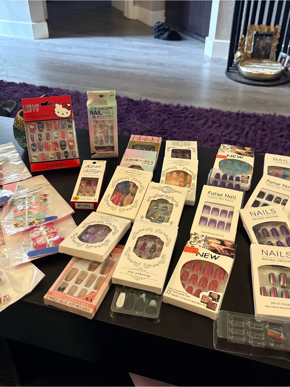 Assorted False Nail Set Pack - Purple Accent